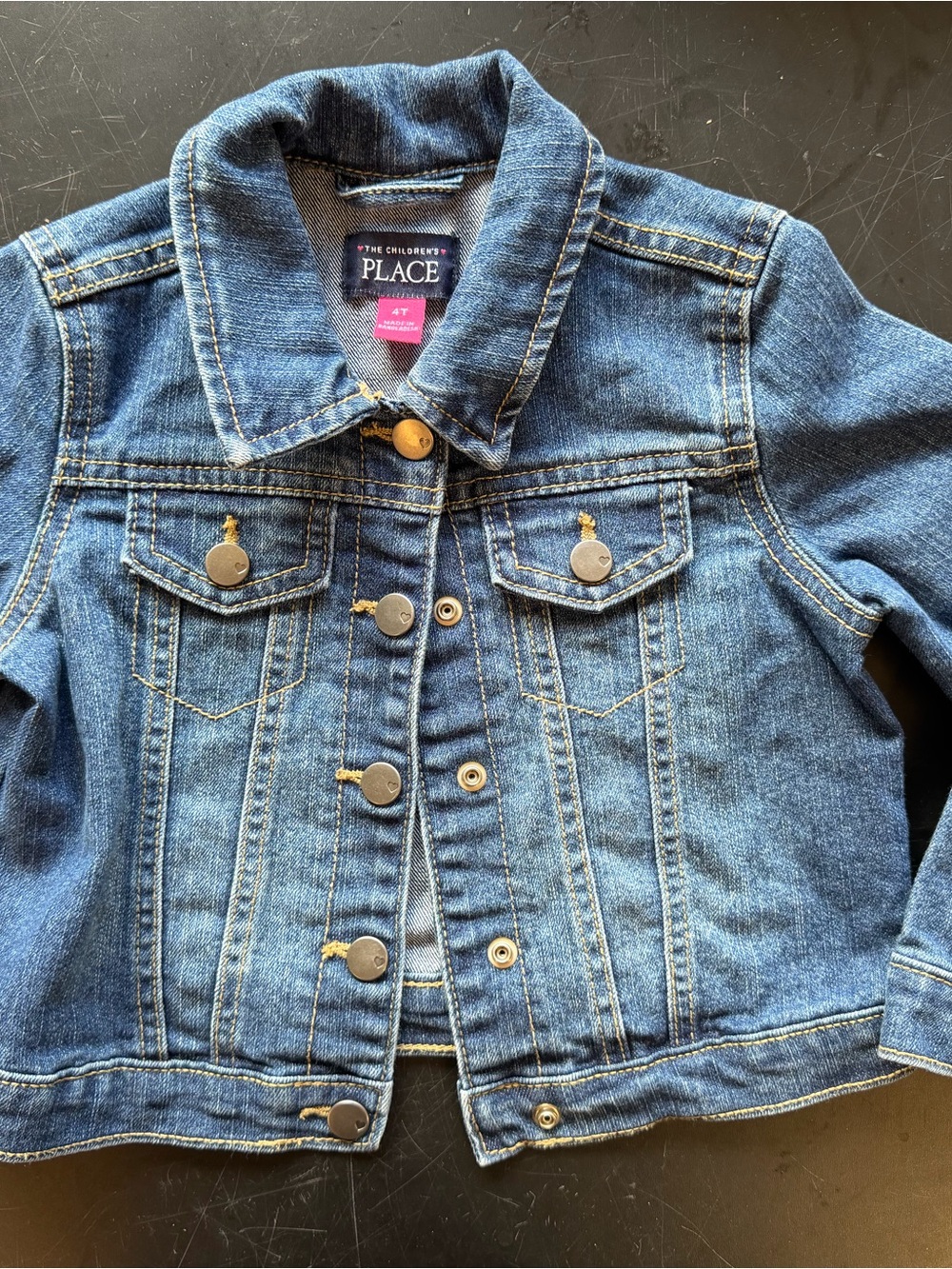 The Children's Place Denim Jacket in Blue with Contrast Stitching